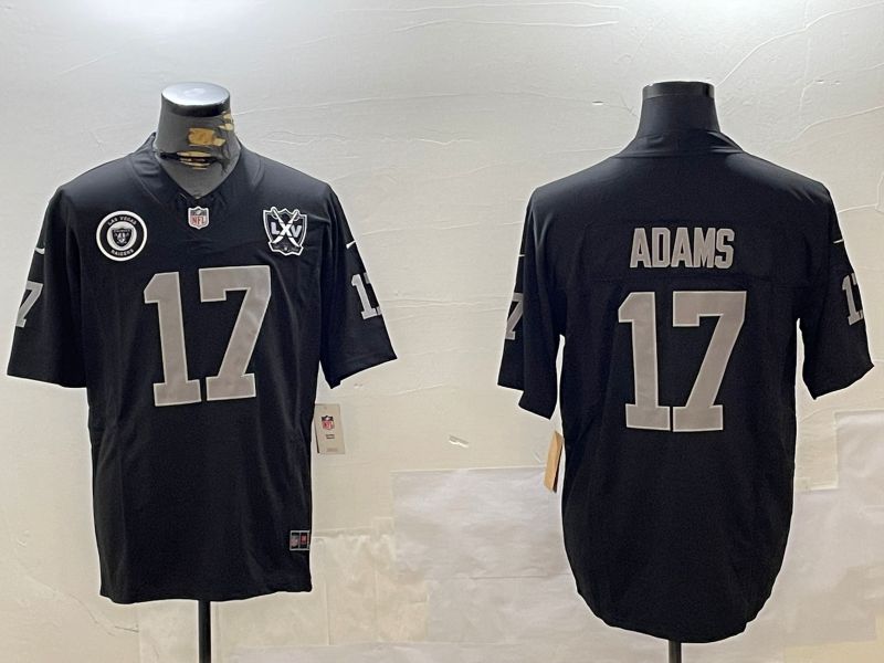 Men Oakland Raiders #17 Adams Black Three generation 2024 Nike Limited NFL Jersey style 4